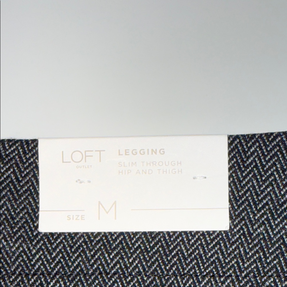 LOFT Women Black Mini Check Ankle Leggings Pants Size M Slim Stretch - Picture 8 of 8